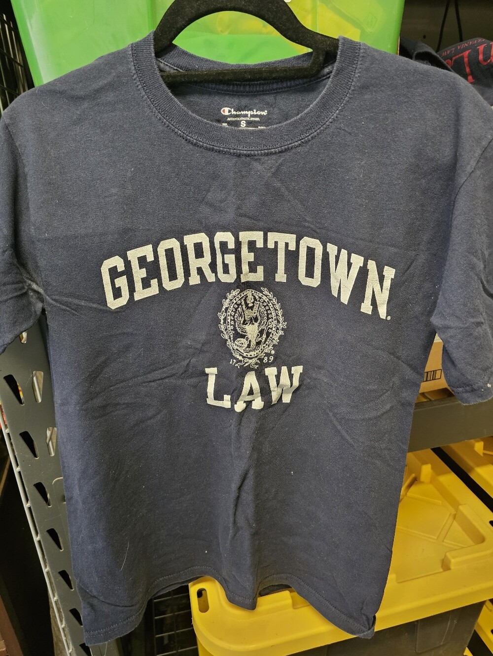 Champion brand size Small Navy Georgetown Law Graphic Tee